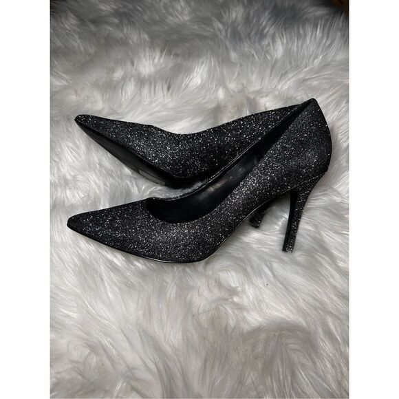 Michael Kors, black sparkle pumps heels size 8 sexy fancy - Picture 2 of 6